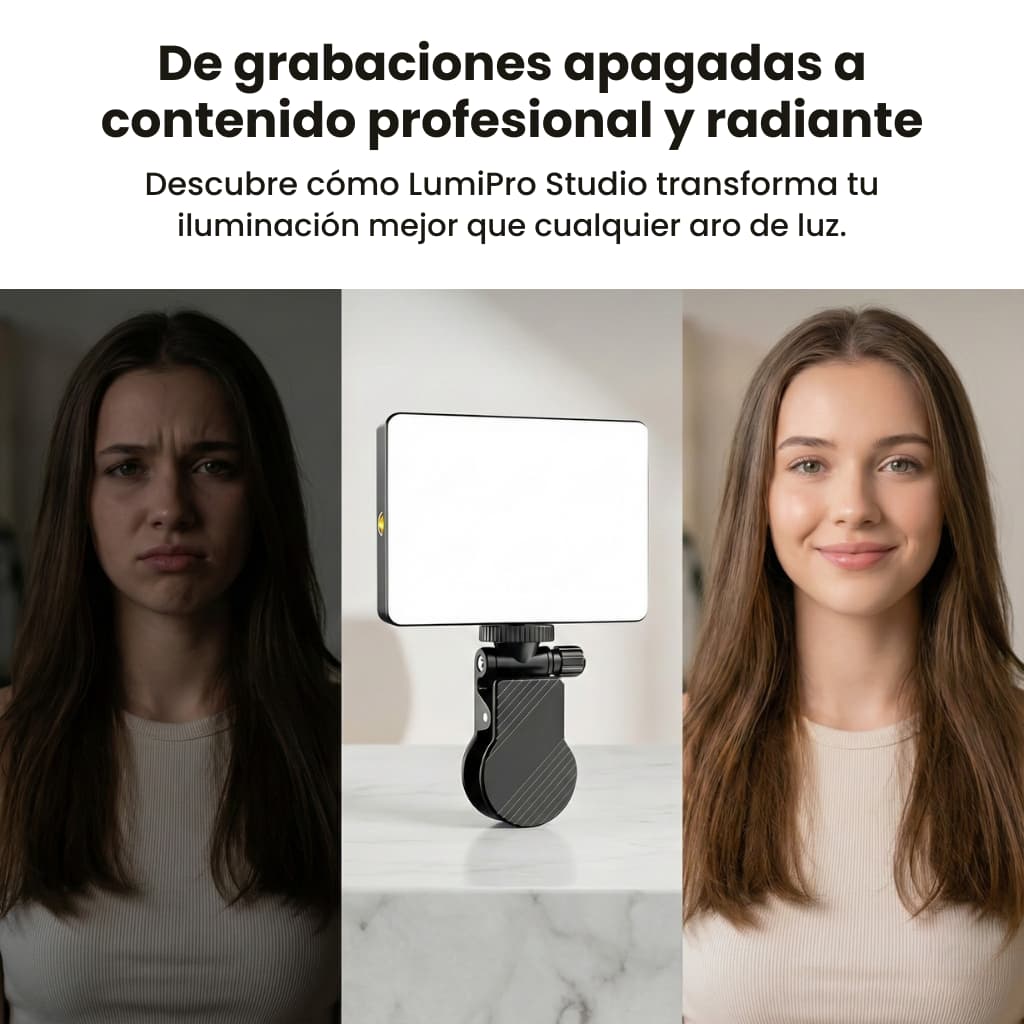 LumiPro Studio — De grabaciones apagadas a contenido profesional y radiante