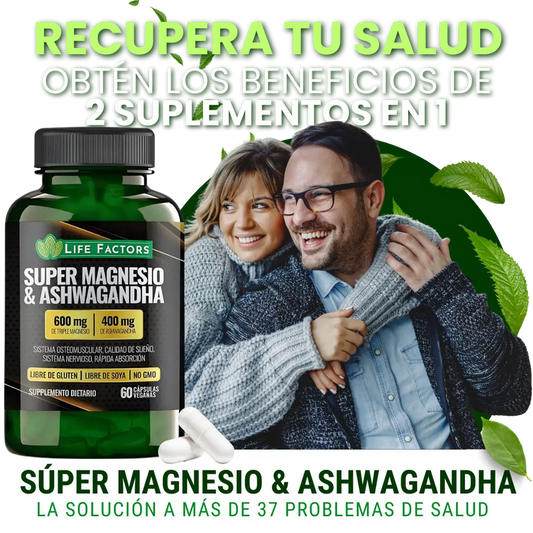 EQUILIBRA TU MENTE Y CUERPO: SUPER MAGNESIO Y ASHWAGANDHA NATURAL